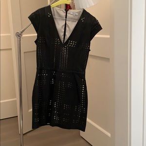 Parker Black Leather Mini Dress